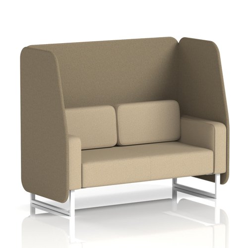 Brixworth 2 Seater Open Booth With White Legs In Main Line Flax Fabric - Bank Panels And Upminster Sofa