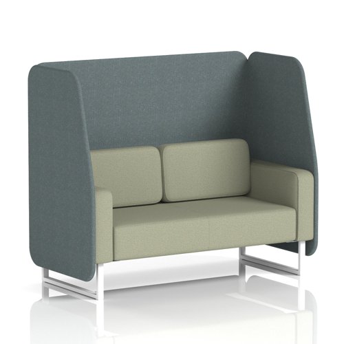 Brixworth 2 Seater Open Booth With White Legs In Main Line Flax Fabric - Westminster Panels And Newbury Sofa