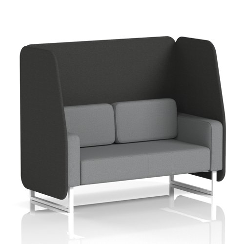 Brixworth 2 Seater Open Booth With White Legs In Synergy Fabric - Mix Panels And Partner Sofa