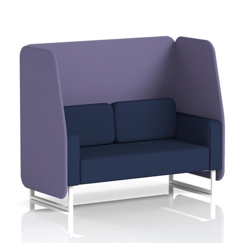 Brixworth 2 Seater Open Booth With White Legs In Synergy Fabric - Order Panels And Alike Sofa