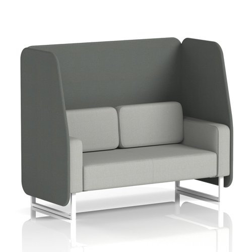 Brixworth 2 Seater Open Booth With White Legs In Sumi Fabric - Kobe Panels And Tokyo Sofa