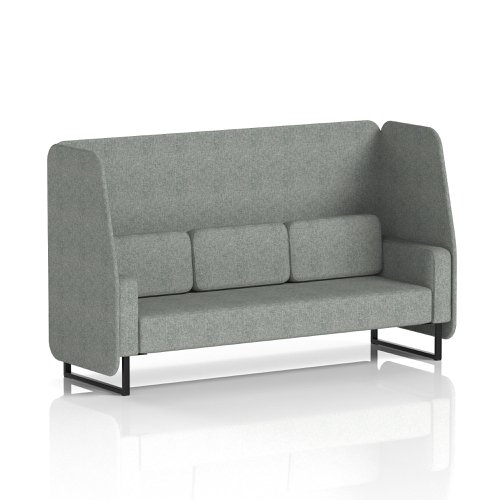 Brixworth 3 Seater Open Booth With Black Legs In Rivet Fabric - Prime Panels And Sofa