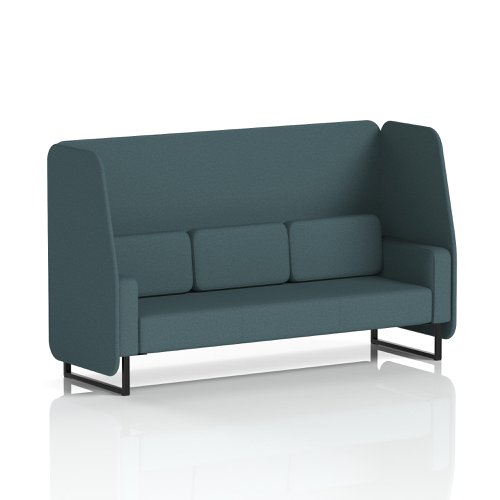 Brixworth 3 Seater Open Booth With Black Legs In X2 Fabric - Polygon Panels And Sofa