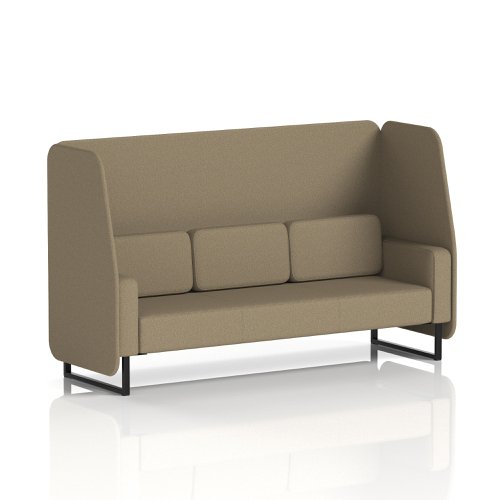 Brixworth 3 Seater Open Booth With Black Legs In Main Line Flax Fabric - Bank Panels And Sofa