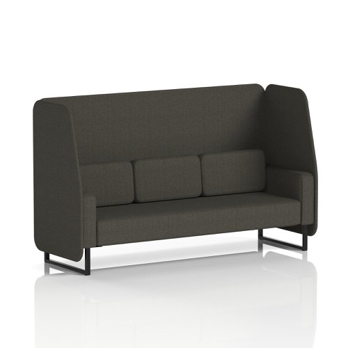 Brixworth 3 Seater Open Booth With Black Legs In Main Line Flax Fabric - Temple Panels And Sofa