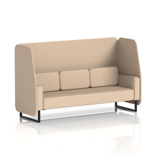 Brixworth 3 Seater Open Booth With Black Legs In Synergy Fabric - Affix Panels And Sofa