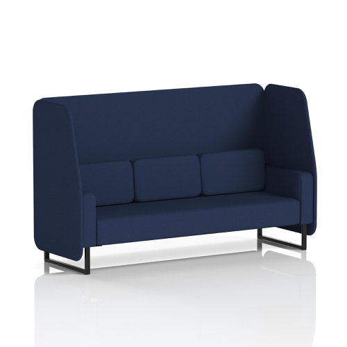 Brixworth 3 Seater Open Booth With Black Legs In Synergy Fabric - Alike Panels And Sofa