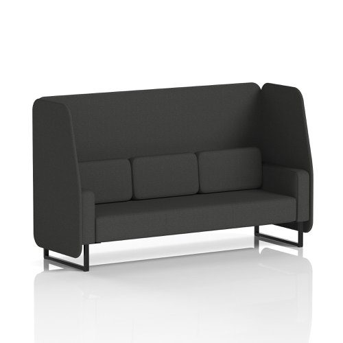 Brixworth 3 Seater Open Booth With Black Legs In Synergy Fabric - Mix Panels And Sofa