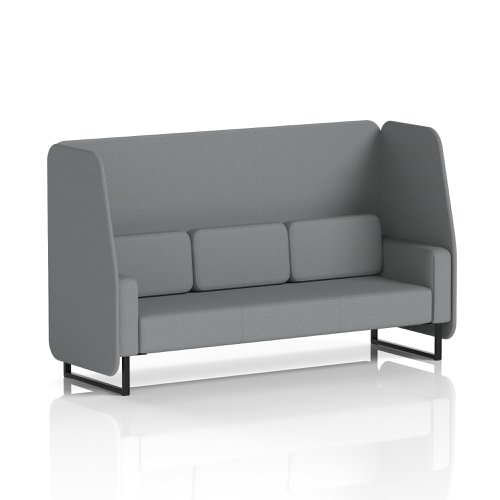 Brixworth 3 Seater Open Booth With Black Legs In Synergy Fabric - Partner Panels And Sofa