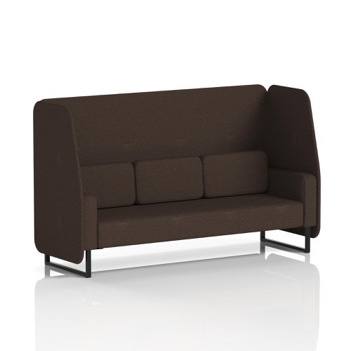 Brixworth 3 Seater Open Booth With Black Legs In Synergy Fabric - Wed Panels And Sofa