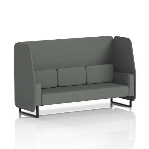 Brixworth 3 Seater Open Booth With Black Legs In Sumi Fabric - Kobe Panels And Sofa