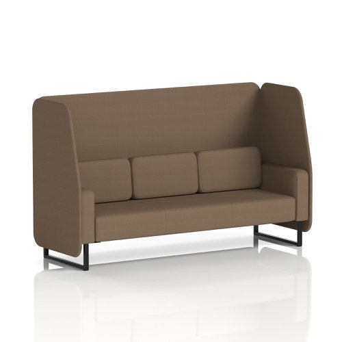 Brixworth 3 Seater Open Booth With Black Legs In Sumi Fabric - Osaka Panels And Sofa