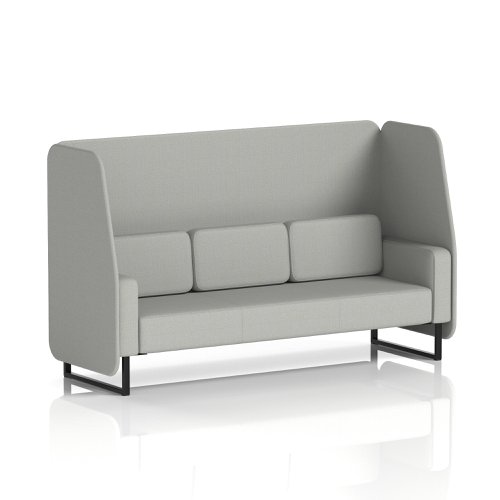 Brixworth 3 Seater Open Booth With Black Legs In Sumi Fabric - Tokyo Panels And Sofa