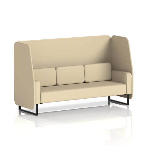 Brixworth 3 Seater Open Booth With Black Legs In Sumi Fabric - Zen Panels And Sofa