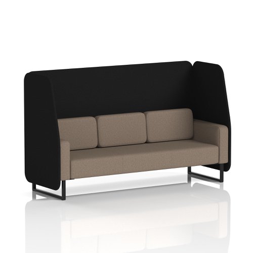 Brixworth 3 Seater Open Booth With Black Legs In X2 Fabric - Diameter Panels And Theory Sofa