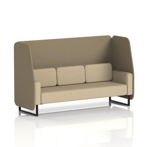 Brixworth 3 Seater Open Booth With Black Legs In Main Line Flax Fabric - Bank Panels And Upminster Sofa