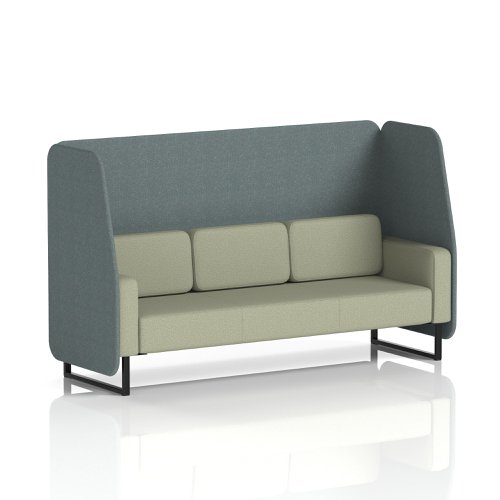 Brixworth 3 Seater Open Booth With Black Legs In Main Line Flax Fabric - Westminster Panels And Newbury Sofa