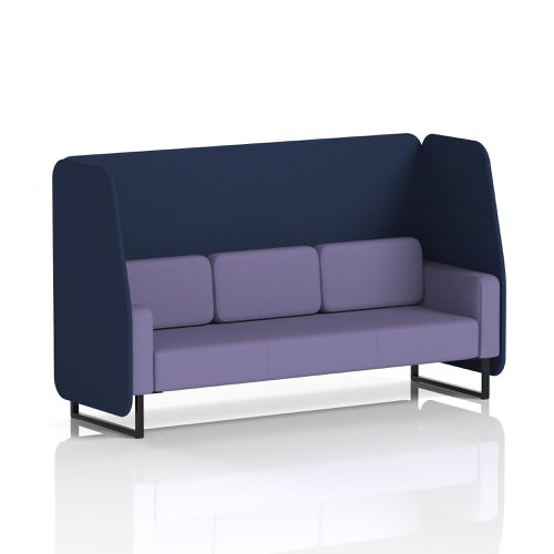 Brixworth 3 Seater Open Booth With Black Legs In Synergy Fabric - Alike Panels And Order Sofa