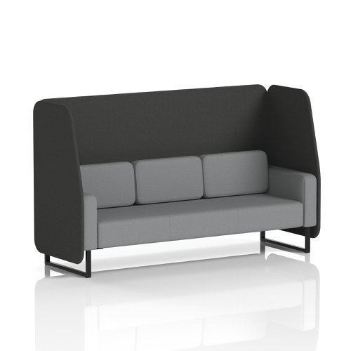 Brixworth 3 Seater Open Booth With Black Legs In Synergy Fabric - Mix Panels And Partner Sofa