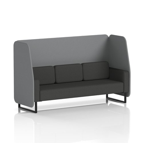 Brixworth 3 Seater Open Booth With Black Legs In Synergy Fabric - Partner Panels And Mix Sofa