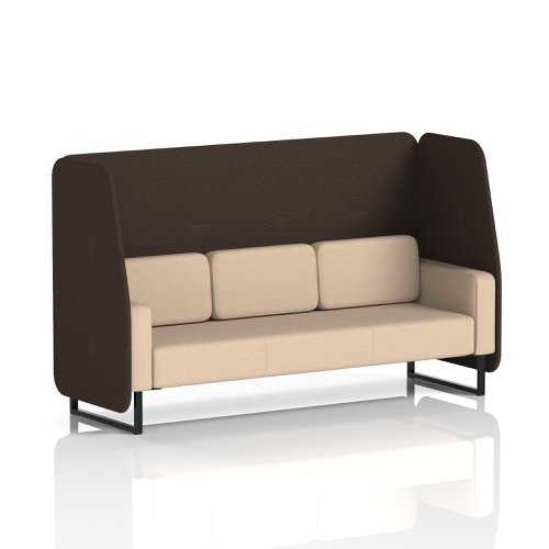 Brixworth 3 Seater Open Booth With Black Legs In Synergy Fabric - Wed Panels And Affix Sofa