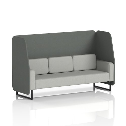 Brixworth 3 Seater Open Booth With Black Legs In Sumi Fabric - Kobe Panels And Tokyo Sofa