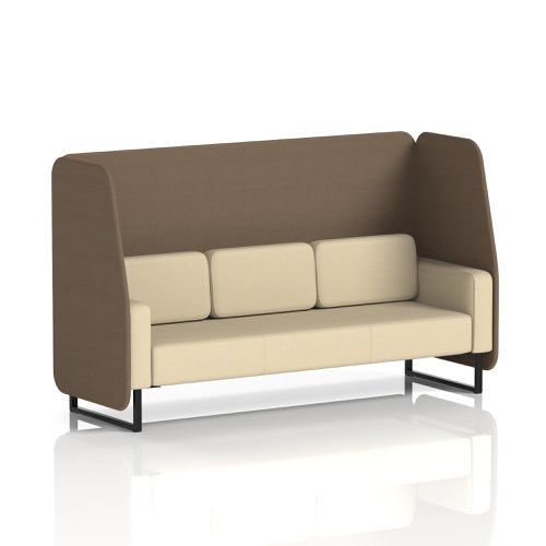 Brixworth 3 Seater Open Booth With Black Legs In Sumi Fabric - Osaka Panels And Zen Sofa