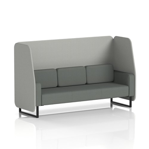 Brixworth 3 Seater Open Booth With Black Legs In Sumi Fabric - Tokyo Panels And Kobe Sofa