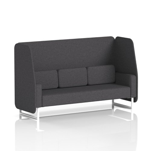 Brixworth 3 Seater Open Booth With White Legs In X2 Fabric - Arithmetic Panels And Sofa