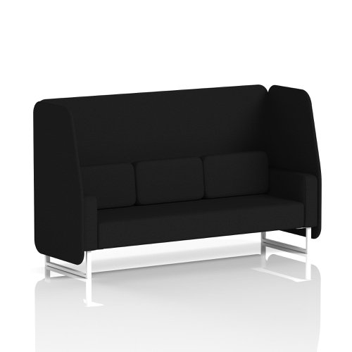 Brixworth 3 Seater Open Booth With White Legs In X2 Fabric - Diameter Panels And Sofa