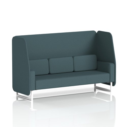 Brixworth 3 Seater Open Booth With White Legs In X2 Fabric - Polygon Panels And Sofa