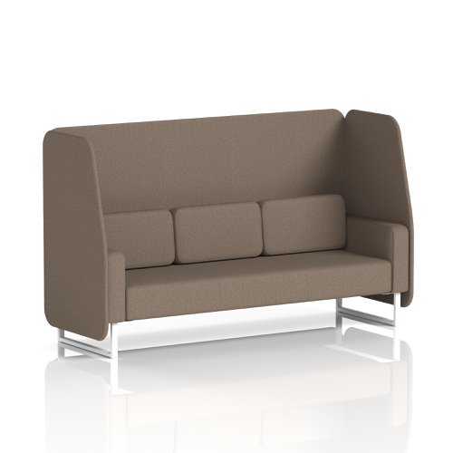 Brixworth 3 Seater Open Booth With White Legs In X2 Fabric - Theory Panels And Sofa