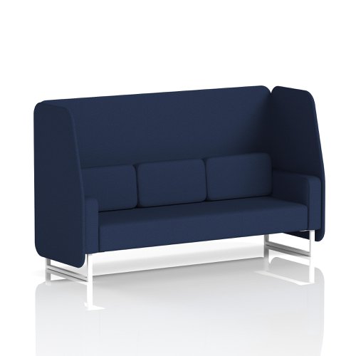 Brixworth 3 Seater Open Booth With White Legs In Synergy Fabric - Alike Panels And Sofa