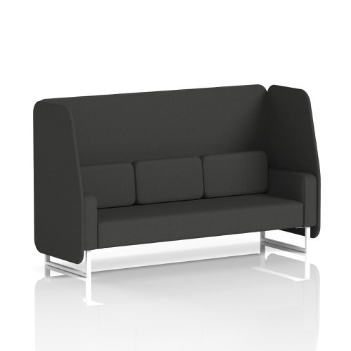 Brixworth 3 Seater Open Booth With White Legs In Synergy Fabric - Mix Panels And Sofa