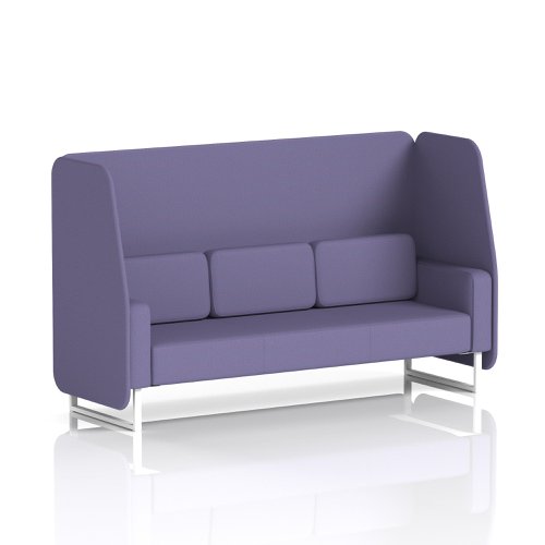 Brixworth 3 Seater Open Booth With White Legs In Synergy Fabric - Order Panels And Sofa