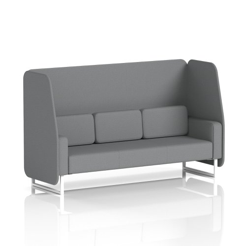 Brixworth 3 Seater Open Booth With White Legs In Synergy Fabric - Partner Panels And Sofa