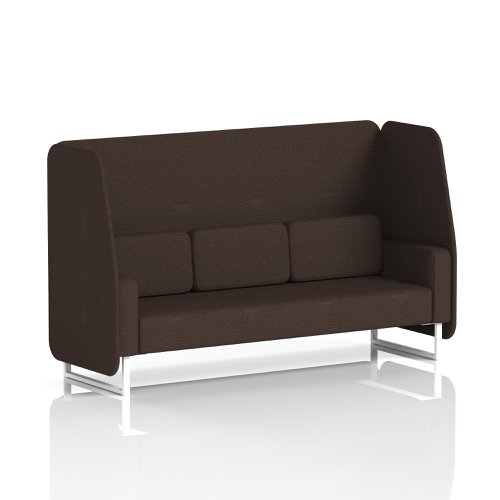 Brixworth 3 Seater Open Booth With White Legs In Synergy Fabric - Wed Panels And Sofa