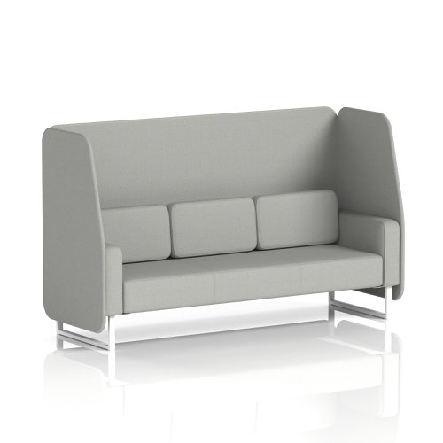 Brixworth 3 Seater Open Booth With White Legs In Sumi Fabric - Tokyo Panels And Sofa