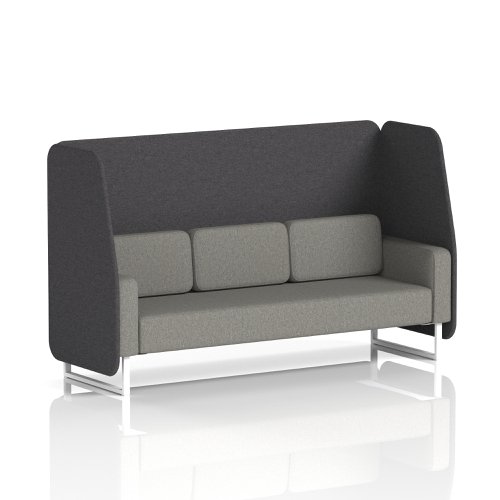 Brixworth 3 Seater Open Booth With White Legs In X2 Fabric - Arithmetic Panels And Number Sofa