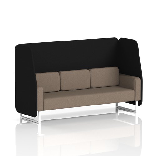 Brixworth 3 Seater Open Booth With White Legs In X2 Fabric - Diameter Panels And Theory Sofa