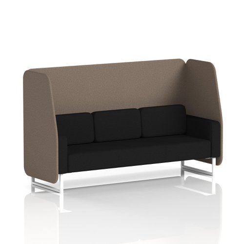 Brixworth 3 Seater Open Booth With White Legs In X2 Fabric - Theory Panels And Diameter Sofa