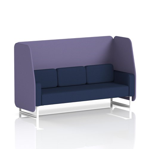 Brixworth 3 Seater Open Booth With White Legs In Synergy Fabric - Order Panels And Alike Sofa