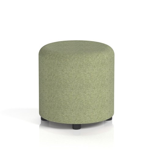 Harlestone Small Round Stool In Rivet Fabric - Burnish Body And Top