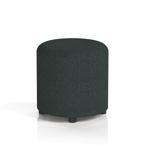 Harlestone Small Round Stool In Rivet Fabric - Charcoal Body And Top