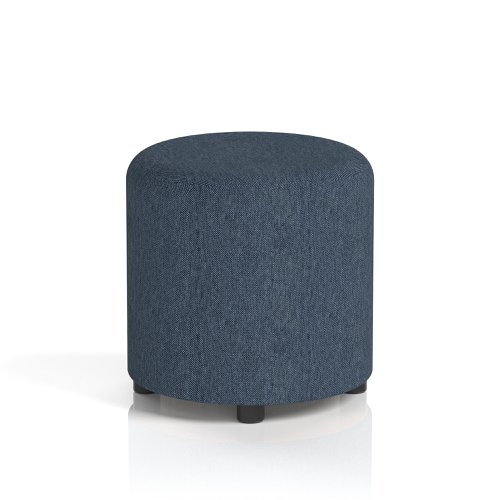 Harlestone Small Round Stool In Rivet Fabric - Crucible Body And Top