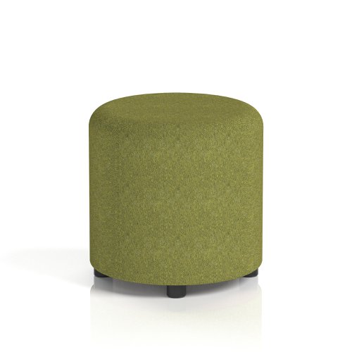 Harlestone Small Round Stool In Rivet Fabric - Olive Body And Top