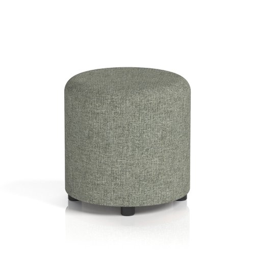 Harlestone Small Round Stool In Rivet Fabric - Vitreous Body And Top