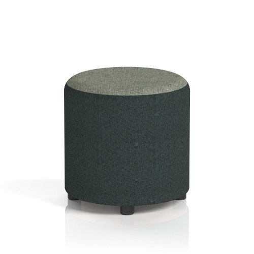 Harlestone Small Round Stool In Rivet Fabric - Charcoal Body Vitreous Top