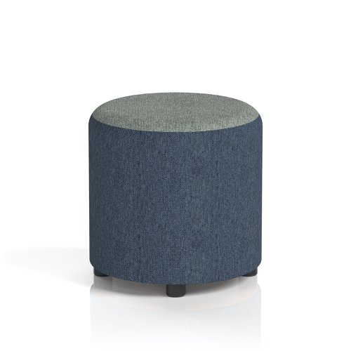 Harlestone Small Round Stool In Rivet Fabric - Crucible Body Prime Top