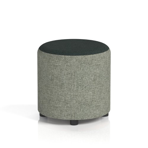 Harlestone Small Round Stool In Rivet Fabric - Vitreous Body Charcoal Top